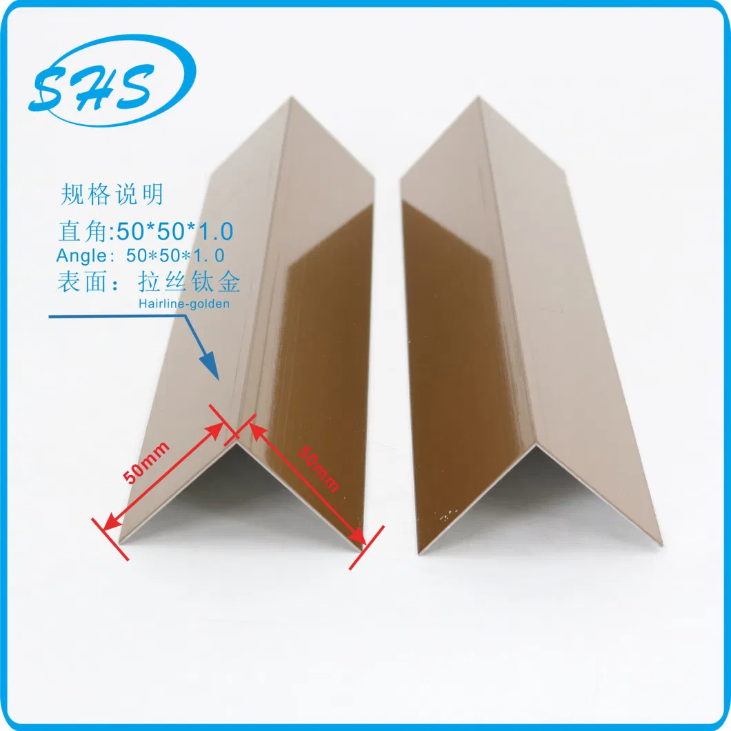 Stainless Steel V-Shape Angle Trims as Accessories for Tile Corners and Wall Corners