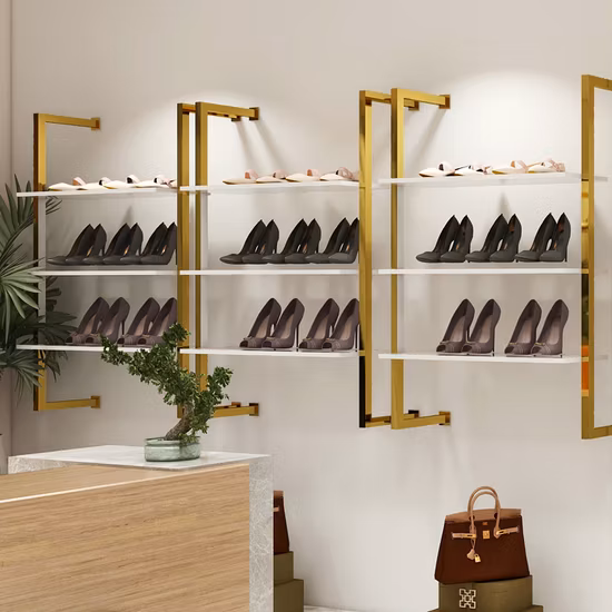 Prateleira de parede de exibição de metal em aço inoxidável por atacado